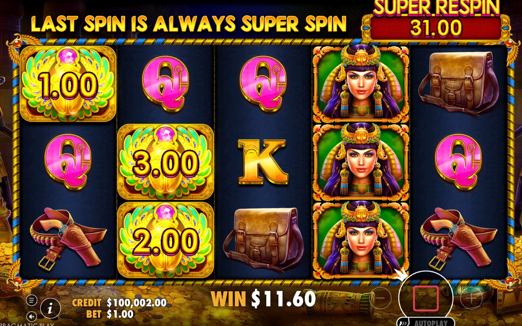 Free spins med värden som samlas i Super Respin-potten