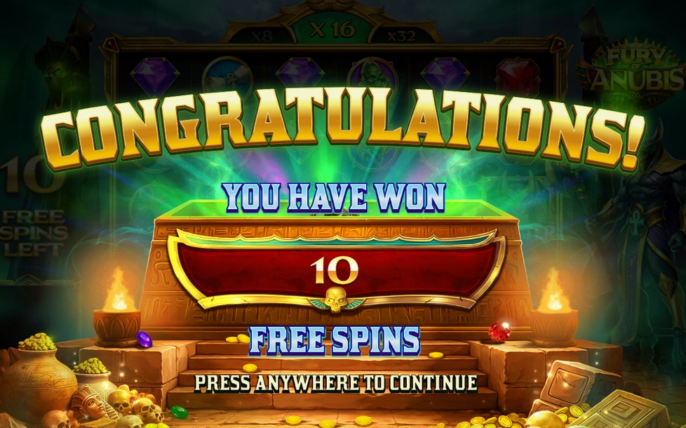 Free spins-rundan med startmultiplikatorn synlig